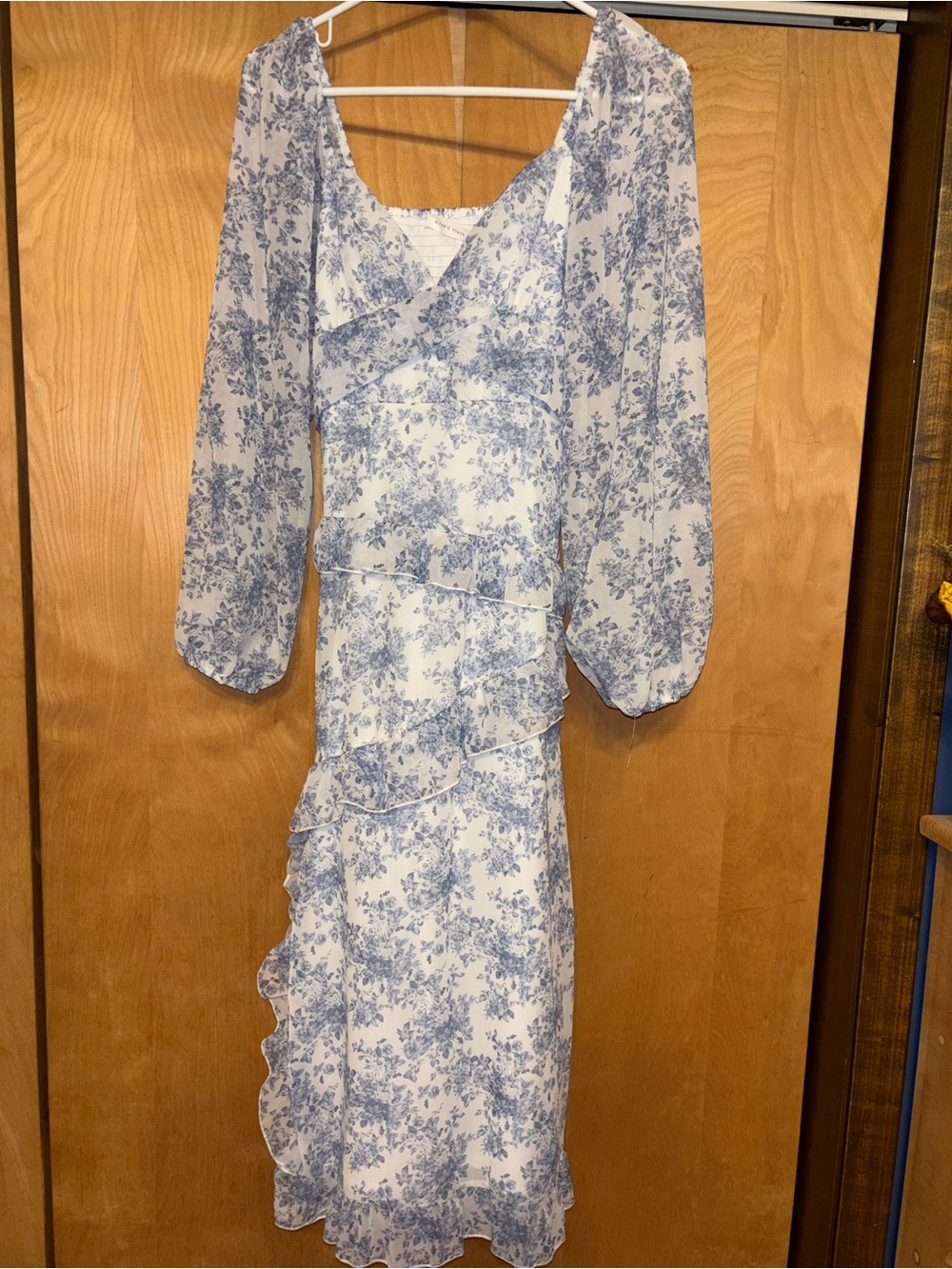 Altar'd State Blue and White Floral Maxi Dress